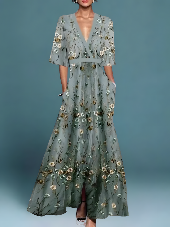 Elise | Elegant Floral Wrap Dress