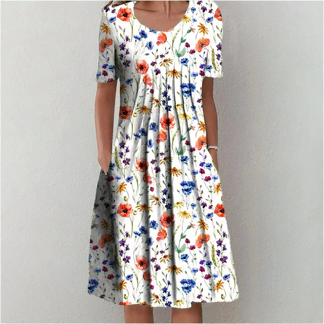 Chic Floral Print Casual Dress