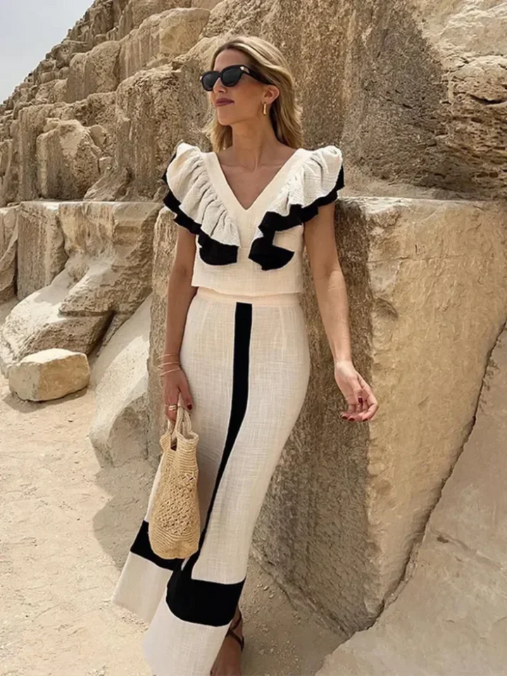 Elegant Maya - Chic Two-Piece Ensemble