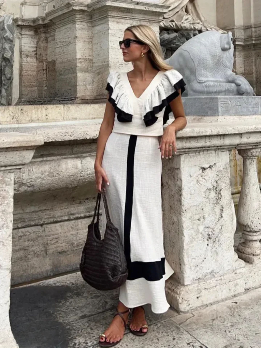 Elegant Maya - Chic Two-Piece Ensemble