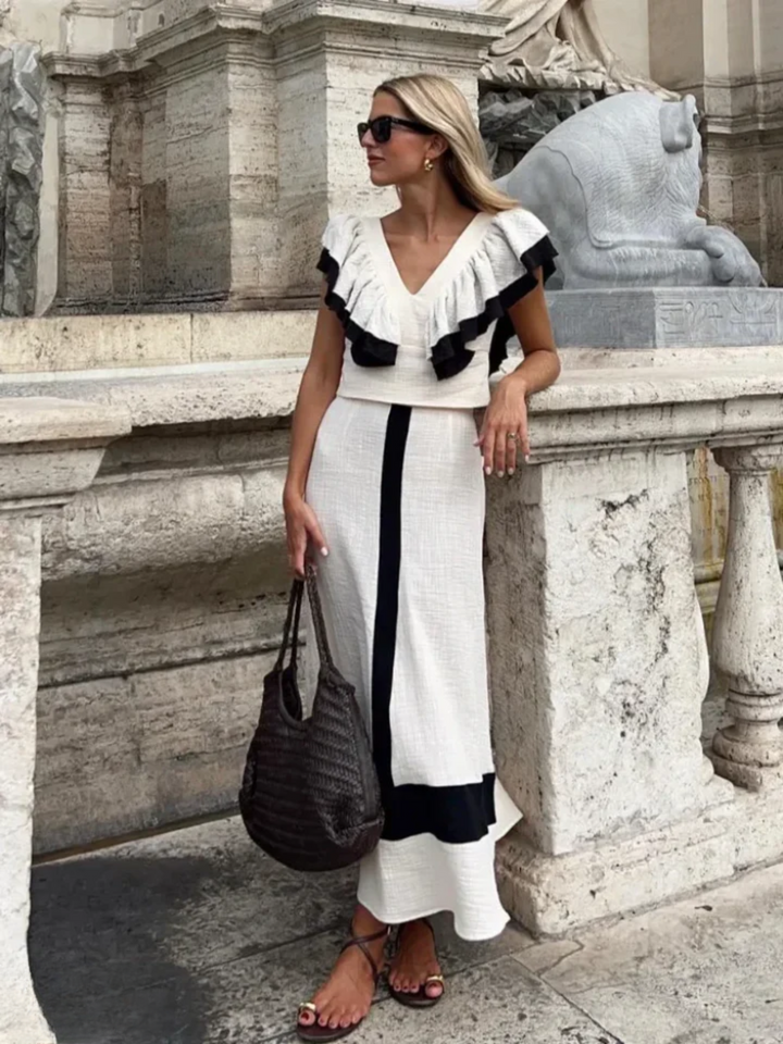 Elegant Maya - Chic Two-Piece Ensemble