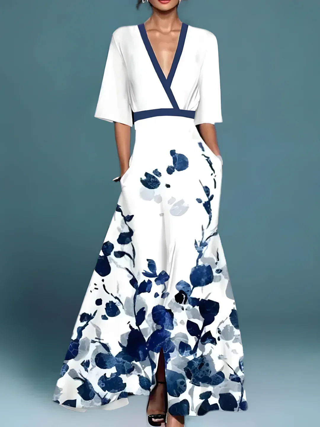 Elise | Elegant Floral Wrap Dress