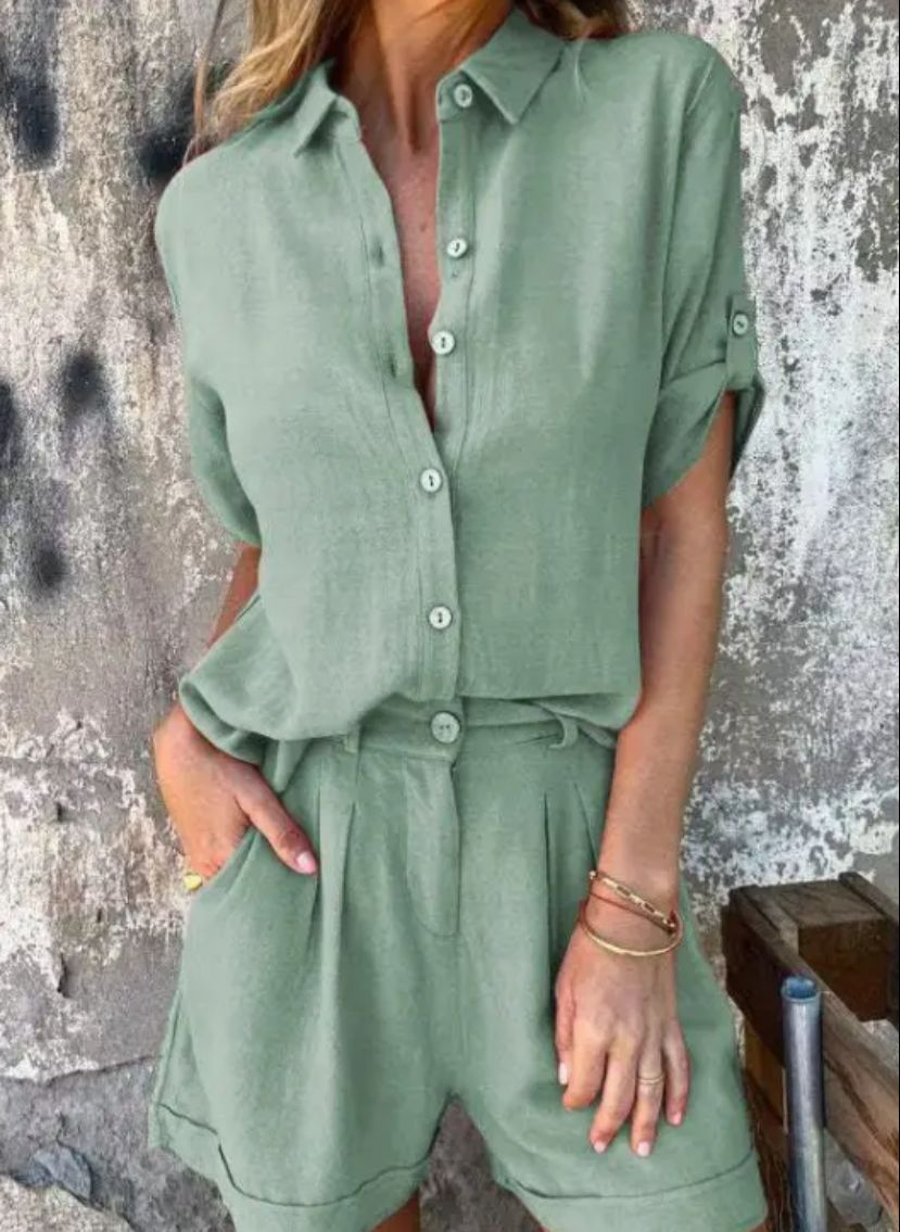 NOA - Linen Blend Two-Piece Ensemble