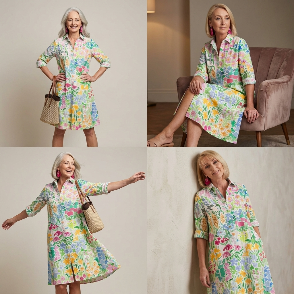 NATALIE | ELEGANT FLORAL SUMMER MIDI DRESS FOR A CHIC LOOK