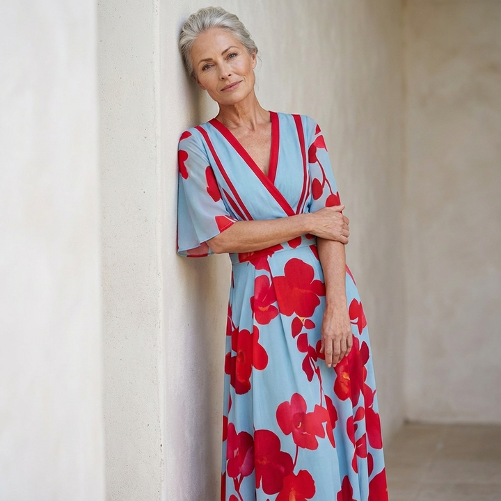 Elise | Elegant Floral Wrap Dress