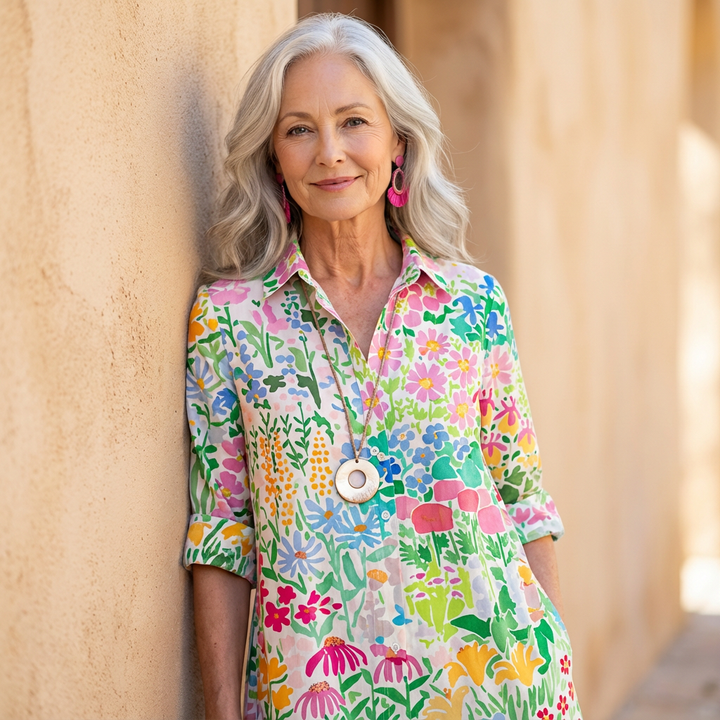 NATALIE | ELEGANT FLORAL SUMMER MIDI DRESS FOR A CHIC LOOK