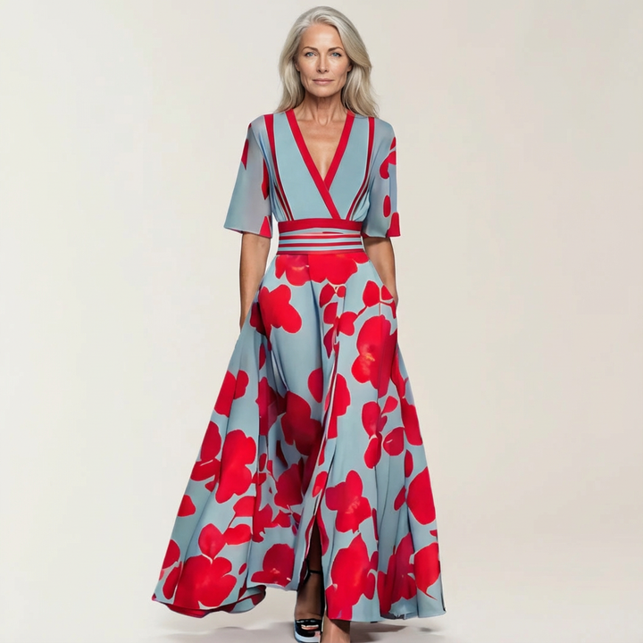 Elise | Elegant Floral Wrap Dress