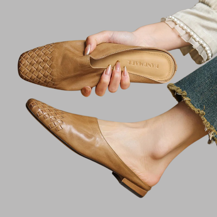 Helma - Authentic Leather Slip-On Mules